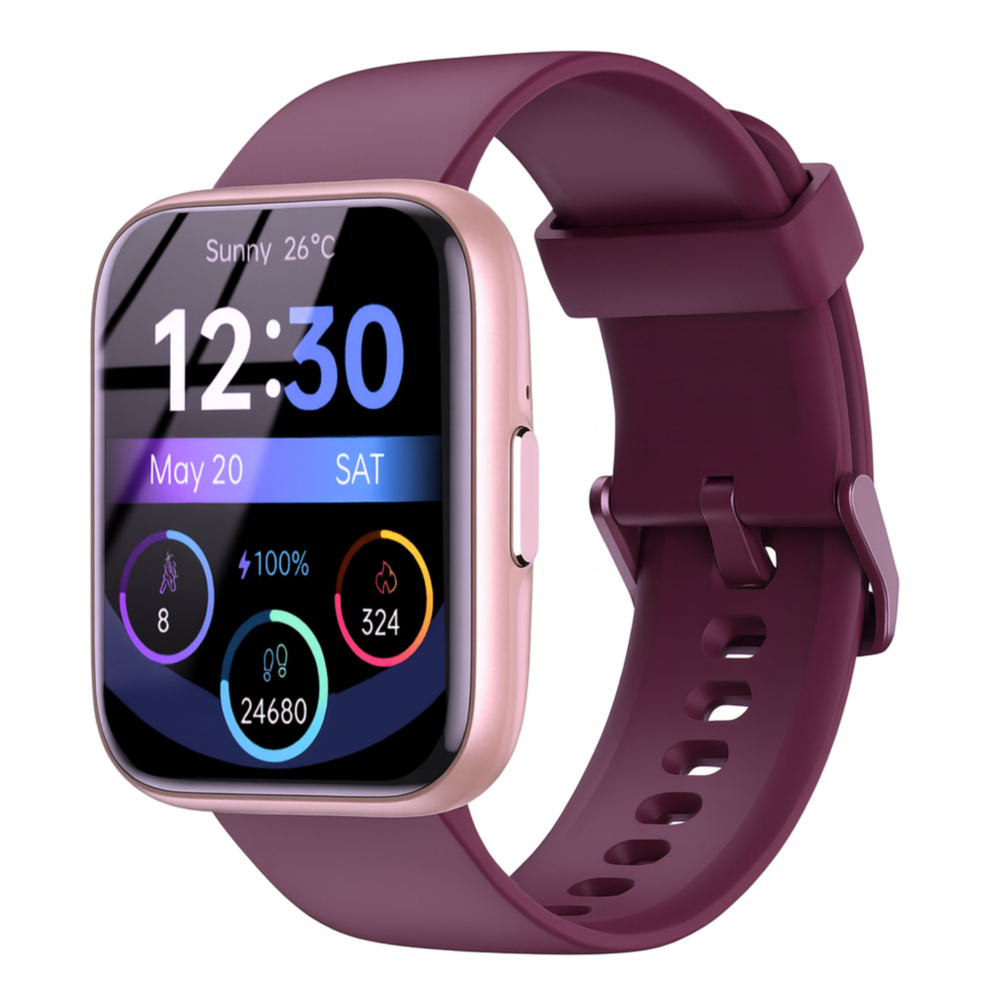 Purple Smart Watch Fitness Tracker • 1.83" Full Touch Screen
