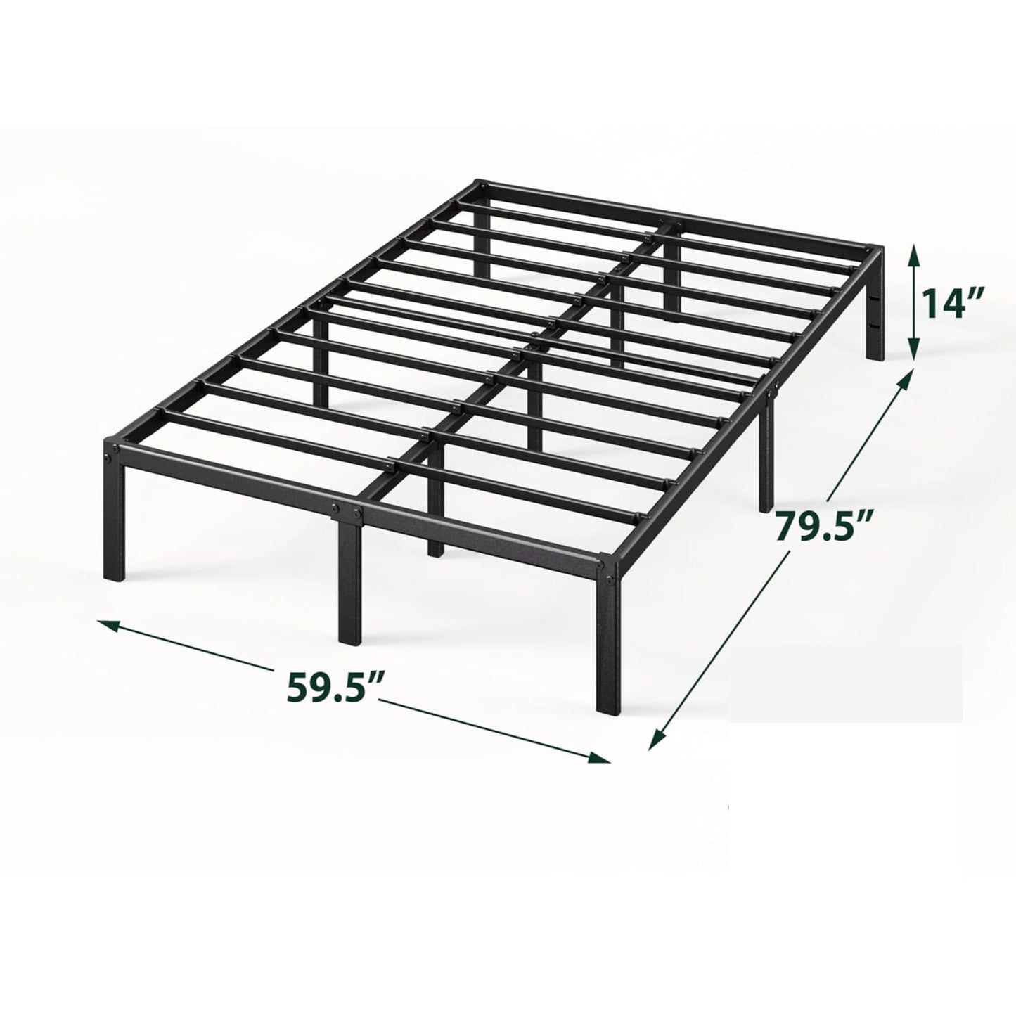 Queen 14" Metal Platform Bed Frame