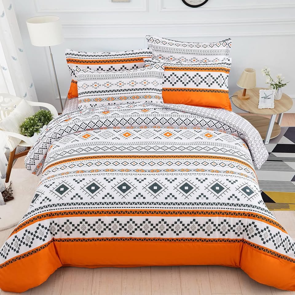 Boho Burnt Orange 3 Piece Comforter Set