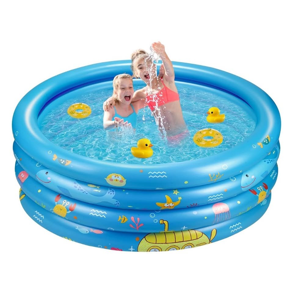 Inflatable 4 Ring Kiddie Swimming Pool • 4 FT x 1.4 FT