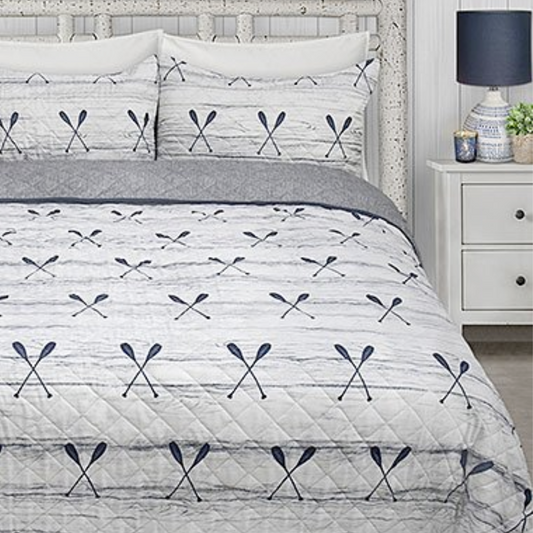 3-Piece Reversible Canoe Lake Paddles Quilt Set