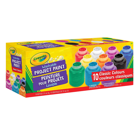 Crayola 10 x 59 ml Bottles Washable Classic Paint