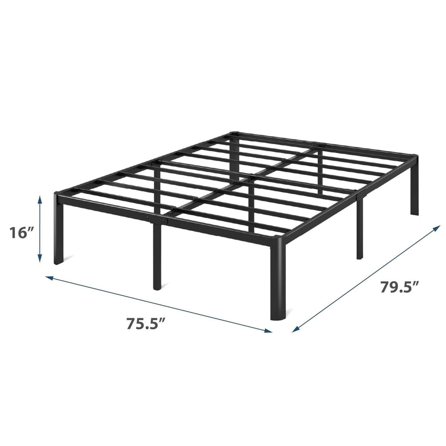 King 16" Metal Platform Bed Frame