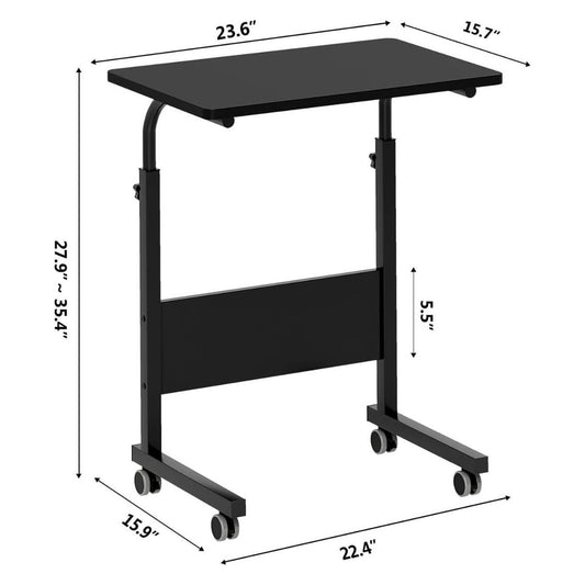 23.6" Black Adjustable Computer Desk (Manual Knob Adjustment)