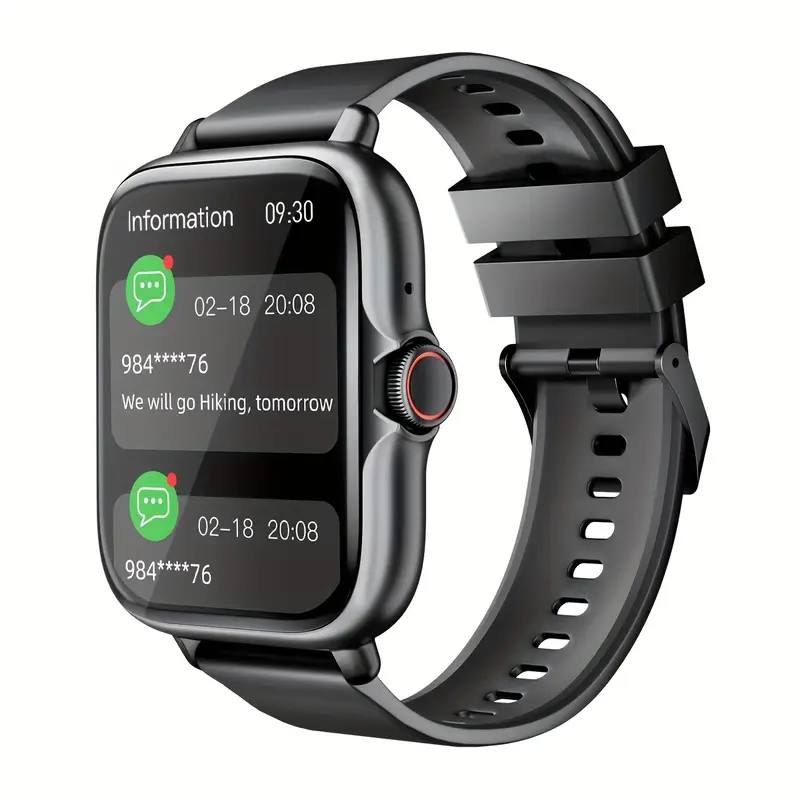 Black Smart Watch Fitness Tracker • 1.83" Full Touch Screen