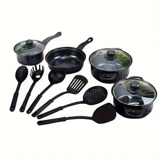 13 Piece Black Non-Stick Cookware Set