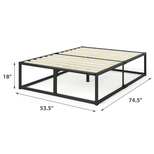 Full/Double 18" Platform Bed Frame with Wooden Slats