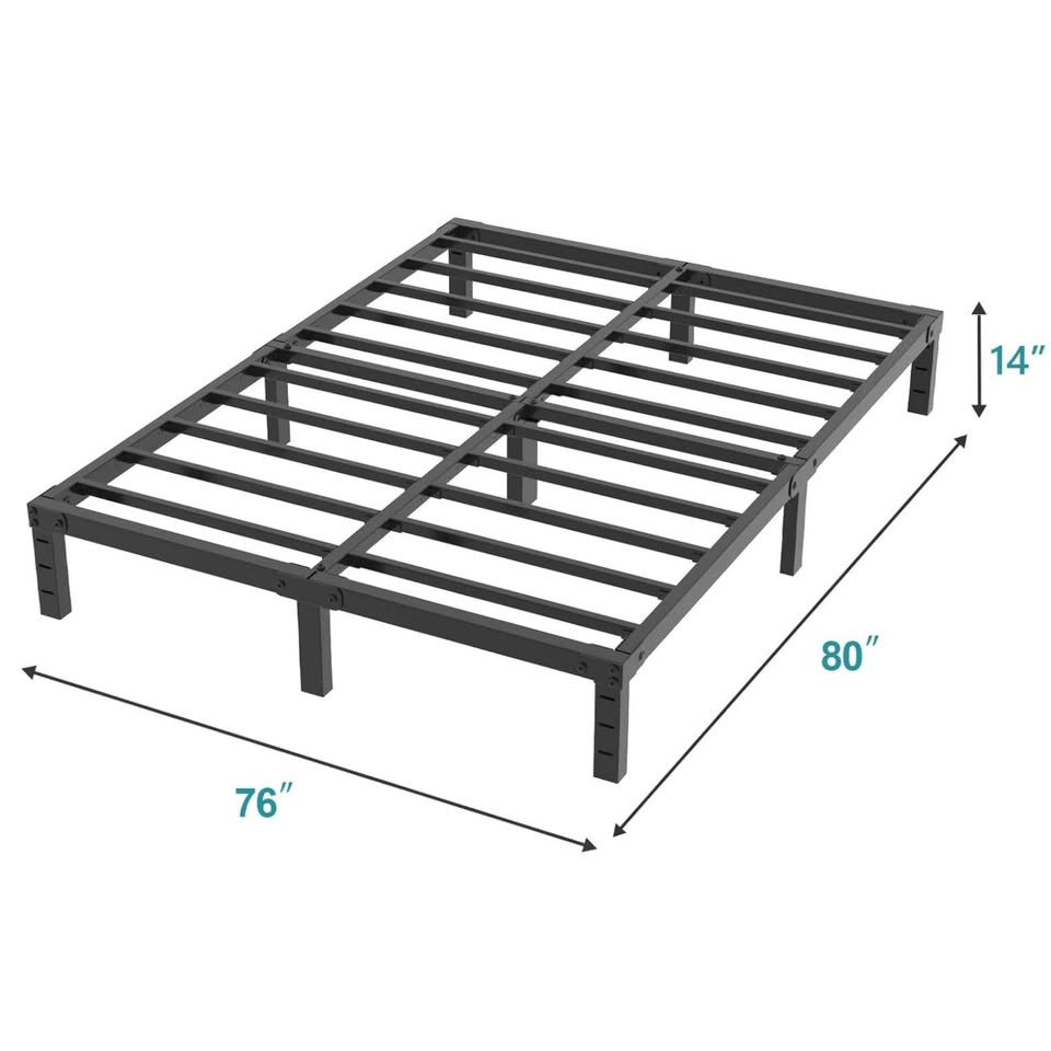King 14" Metal Platform Bed Frame