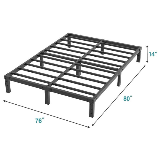 King 14" Metal Platform Bed Frame