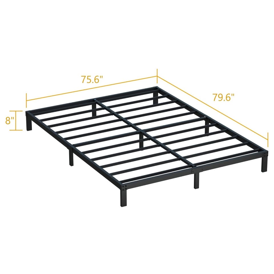 King 8" Metal Platform Bed Frame
