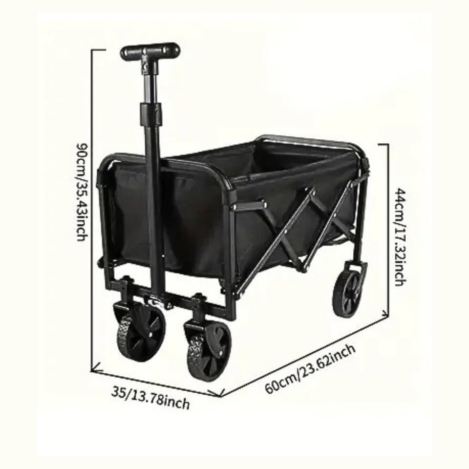 23" Black Folding Shopping Wagon Cart
