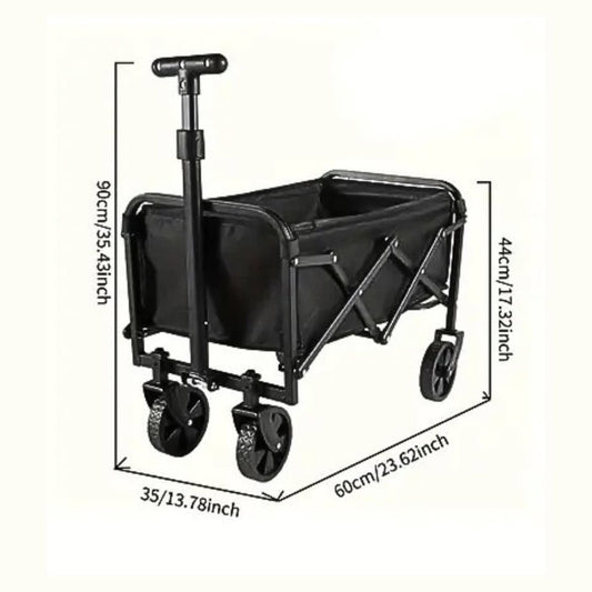 23" Black Folding Shopping Wagon Cart